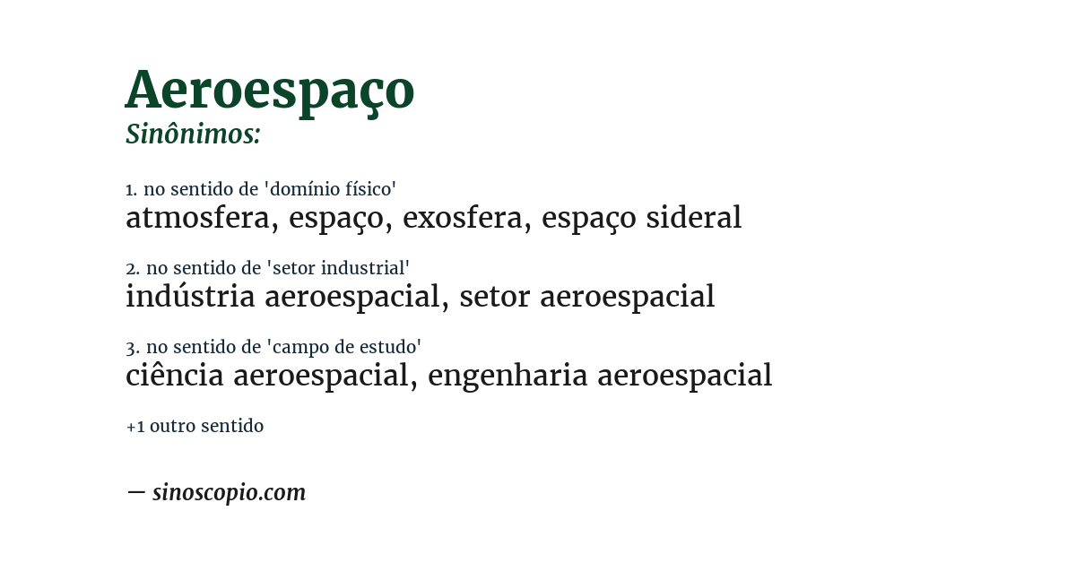 Sinônimo de aeroespaço