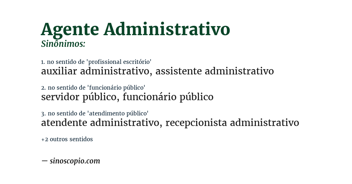 Sinônimo de agente administrativo