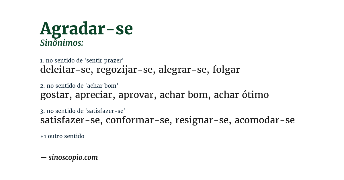 Sinônimo de agradar-se