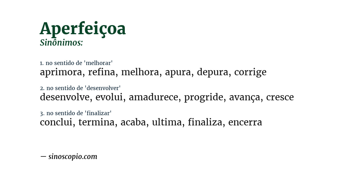 Sinônimo de aperfeiçoa