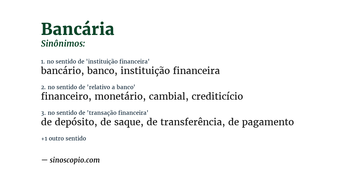 Sinônimo de bancária