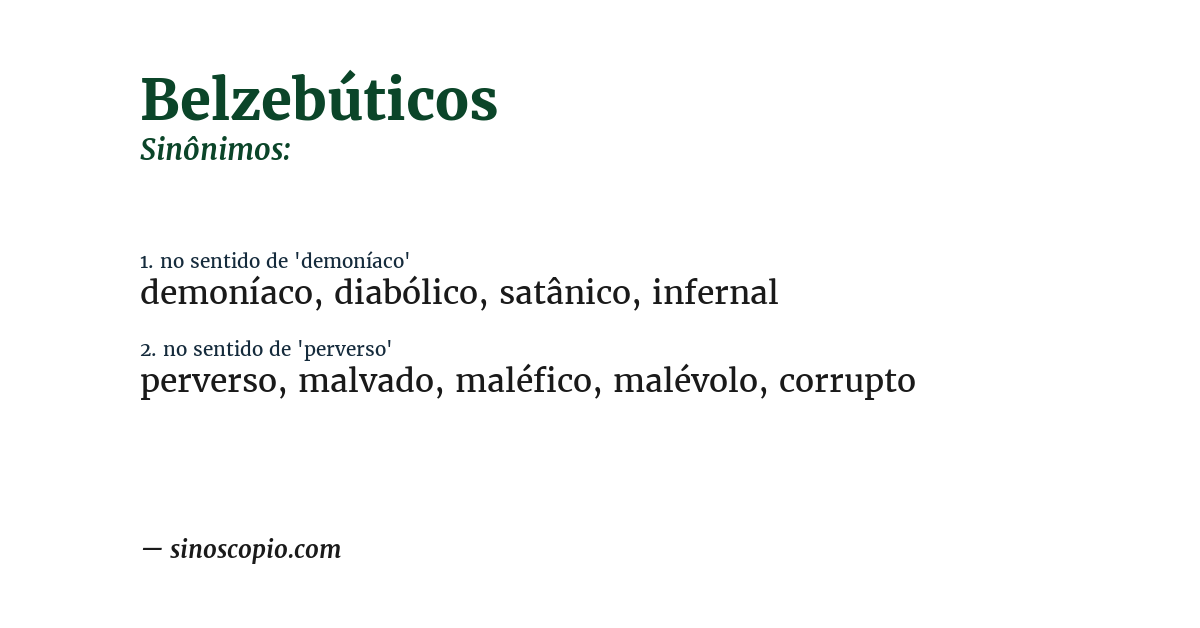 Sinônimo de belzebúticos