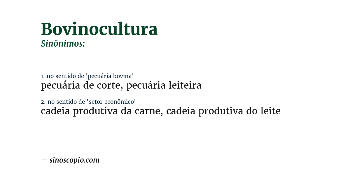 Sinônimo de bovinocultura