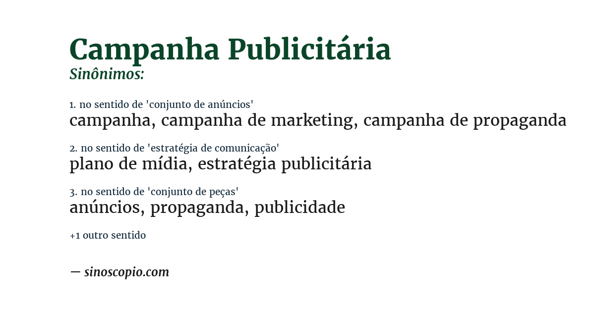 Sinônimo de campanha publicitária