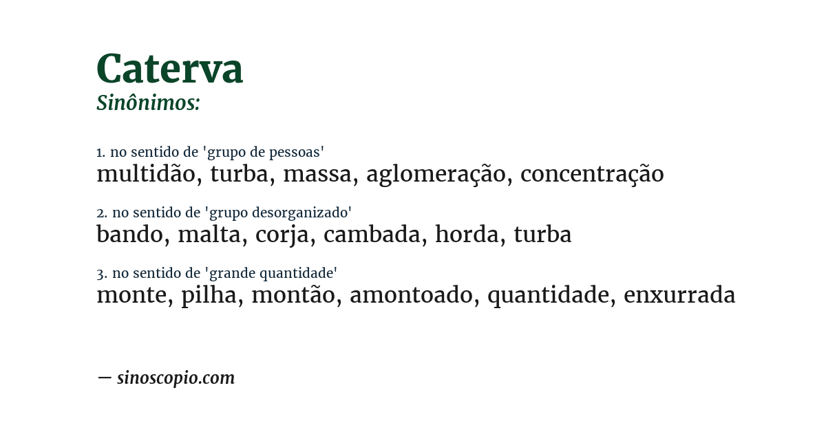 Sinônimo de caterva
