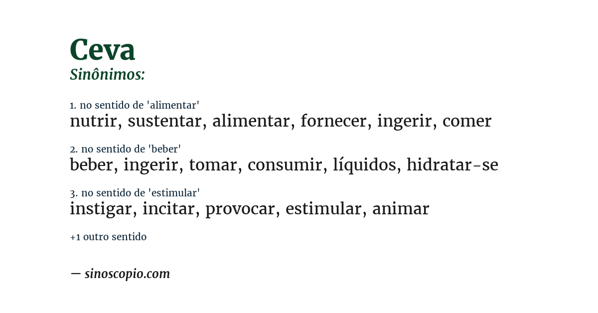 Sinônimo de ceva