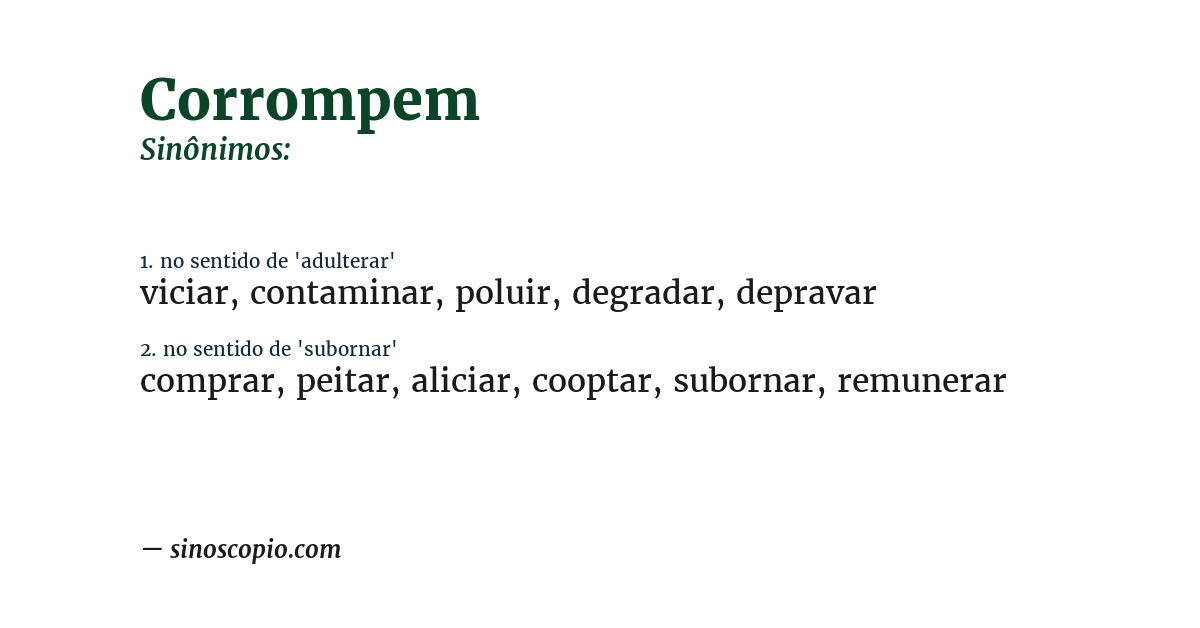 Sinônimo de corrompem