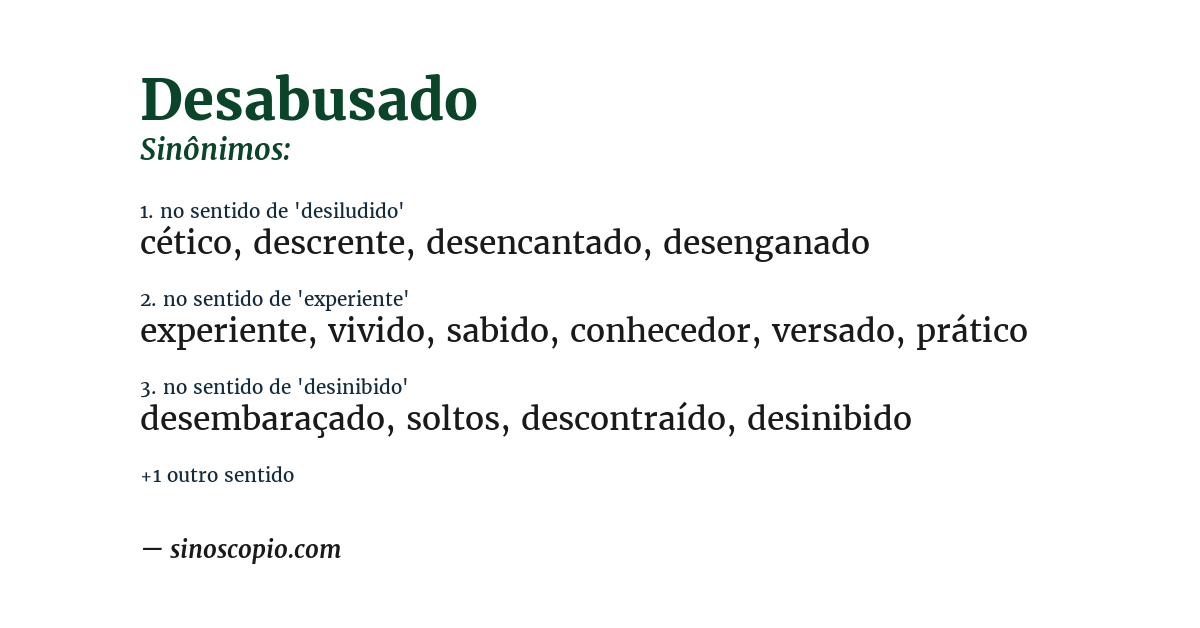 Sinônimo de desabusado