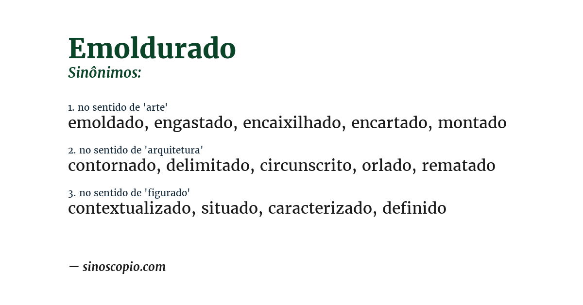 Sinônimo de emoldurado