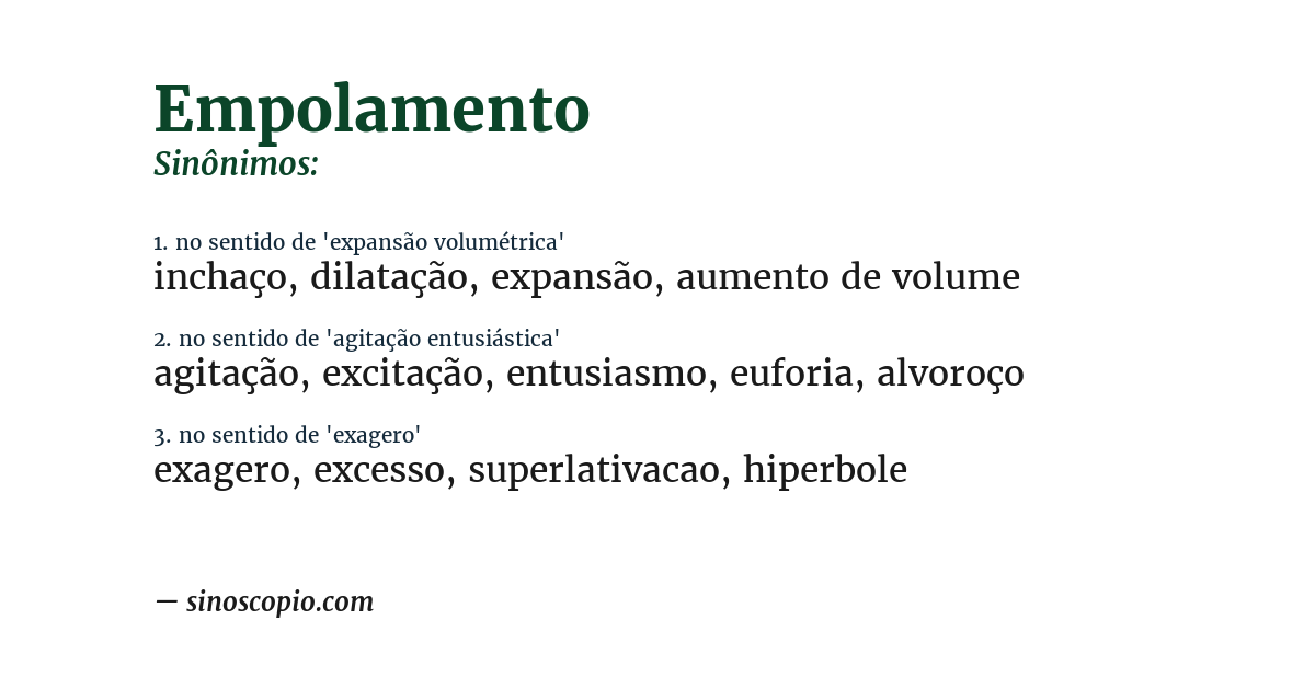 Sinônimo de empolamento