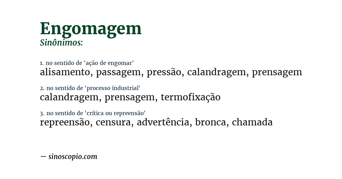 Sinônimo de engomagem