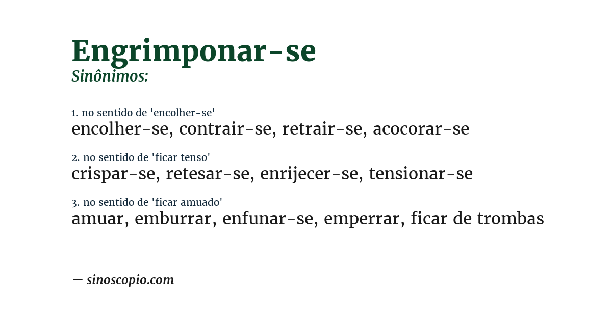 Sinônimo de engrimponar-se