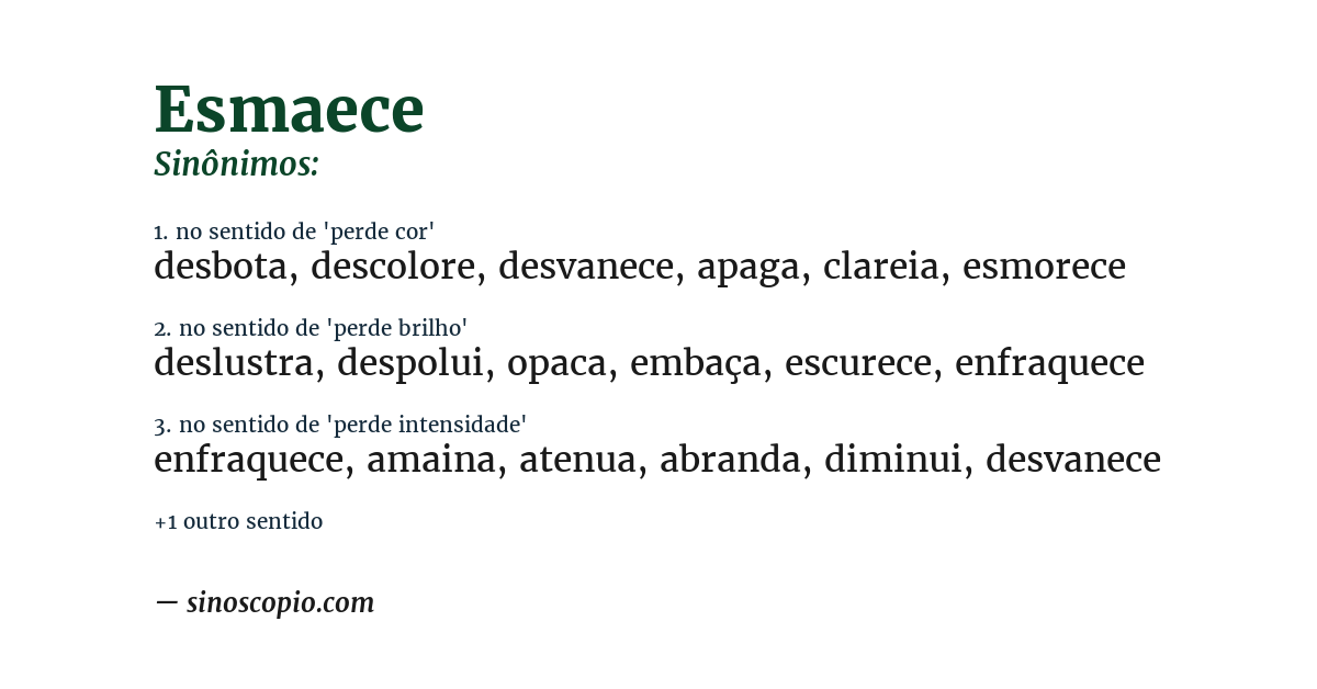 Sinônimo de esmaece