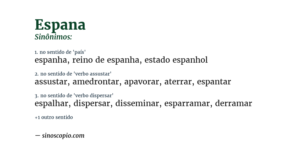 Sinônimo de espana
