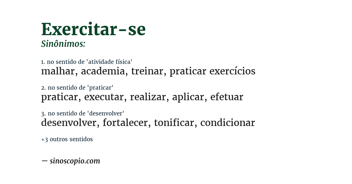 Sinônimo de exercitar-se