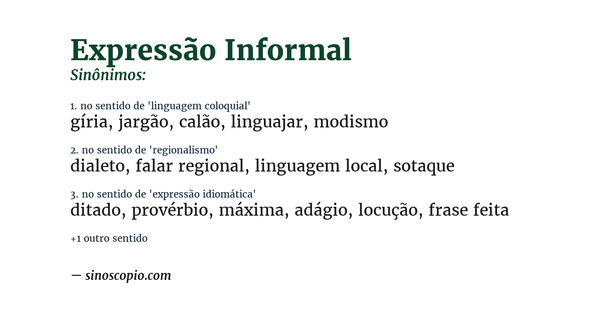 Sinônimo de expressão informal
