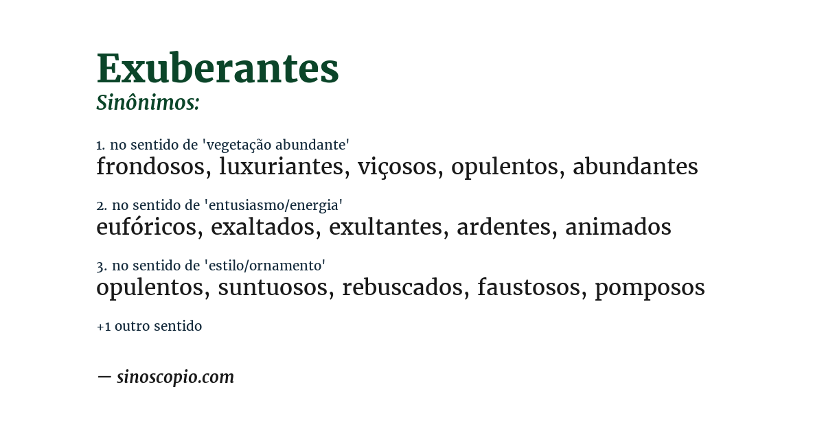 Sinônimo de exuberantes