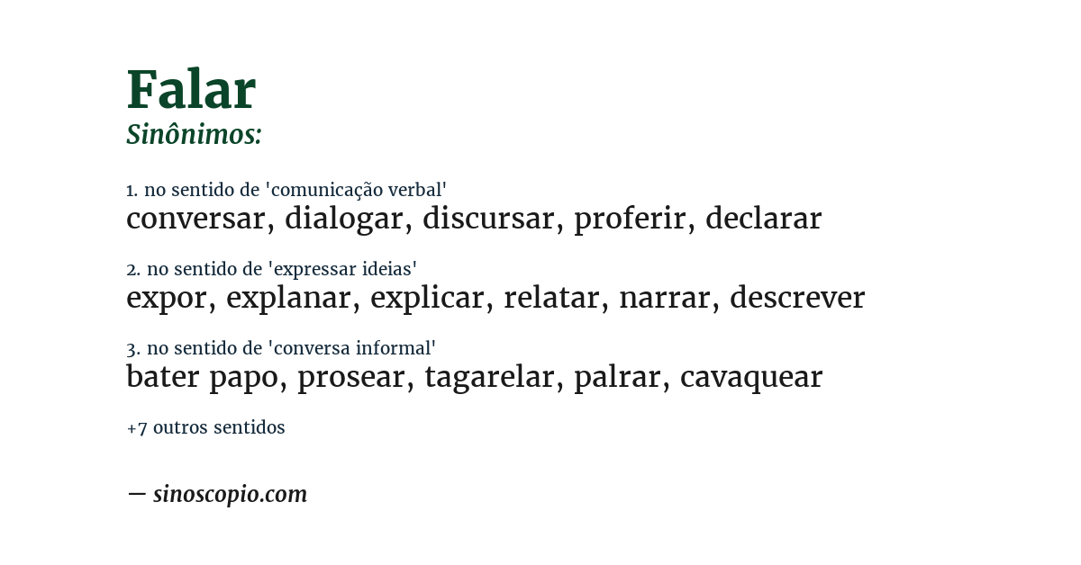 Sinônimo de falar