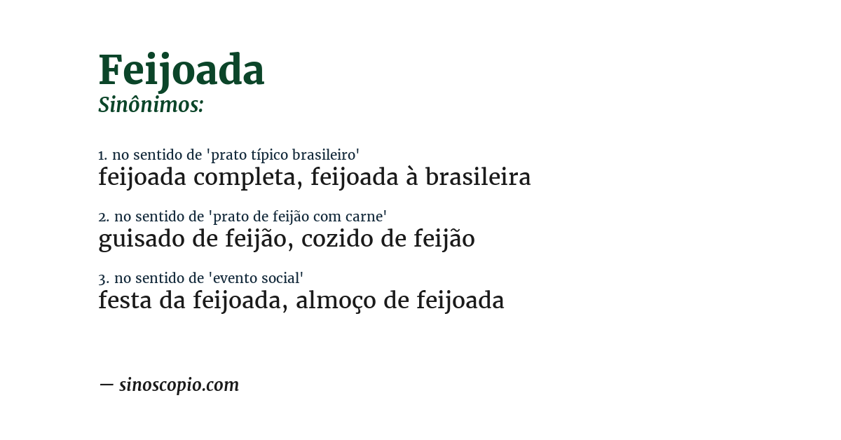 Sinônimo de feijoada