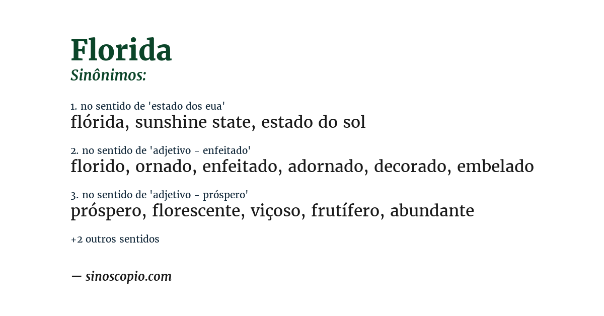 Sinônimo de florida