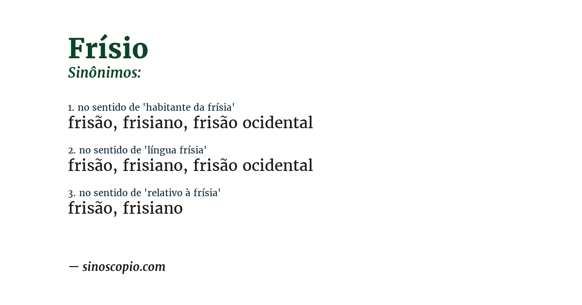 Sinônimo de frísio