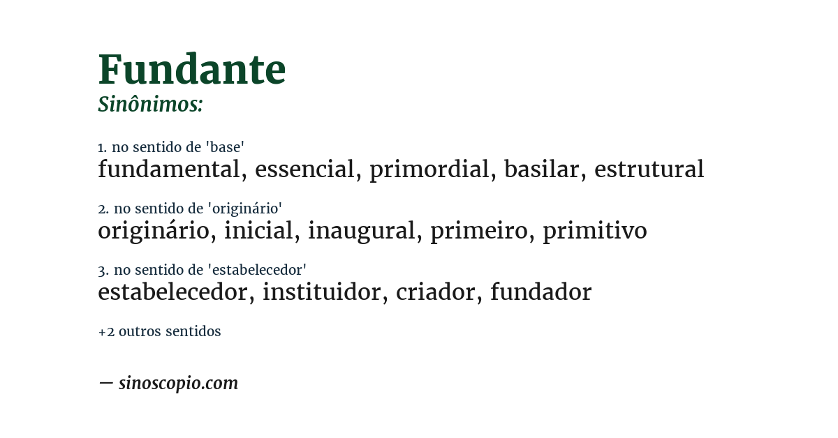 Sinônimo de fundante