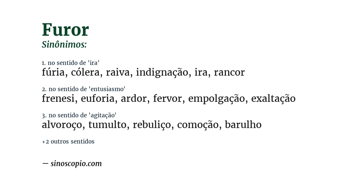 Sinônimo de furor