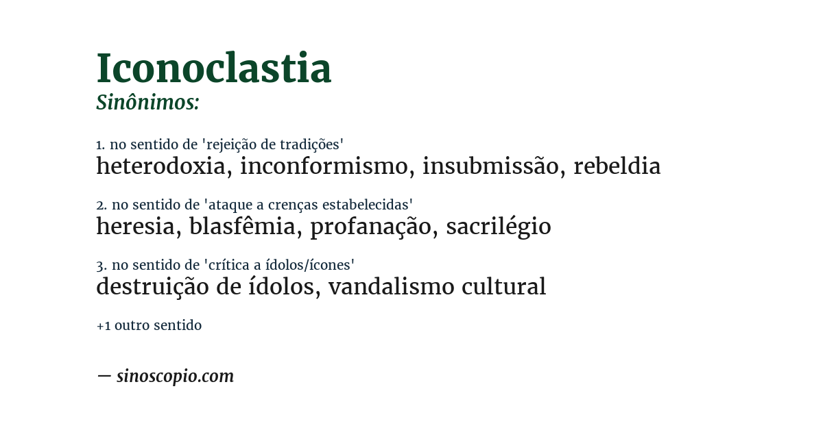 Sinônimo de iconoclastia