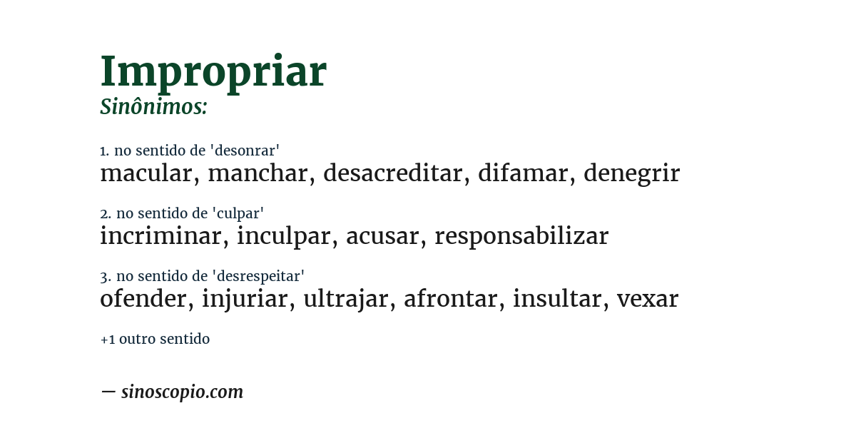 Sinônimo de impropriar