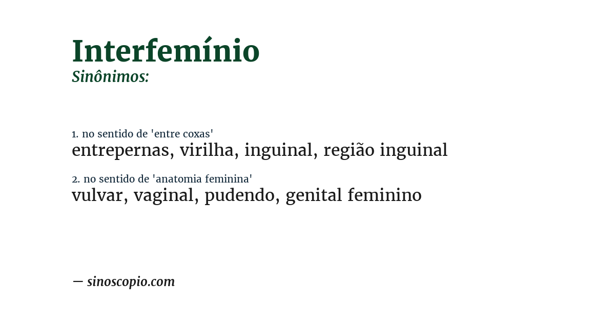 Sinônimo de interfemínio