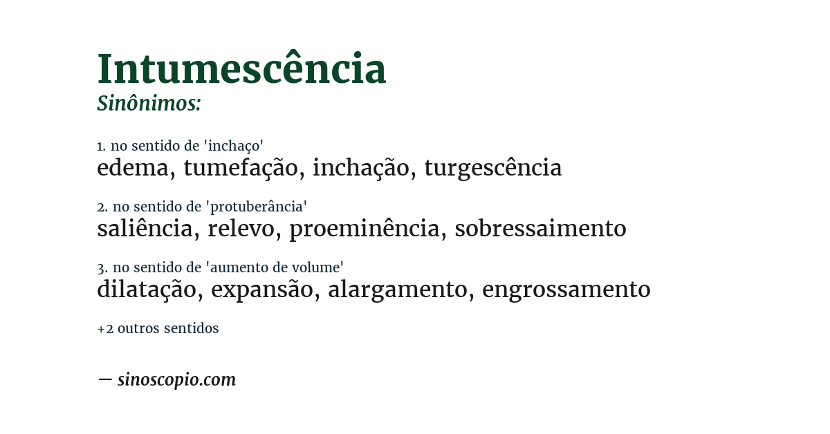 Sinônimo de intumescência