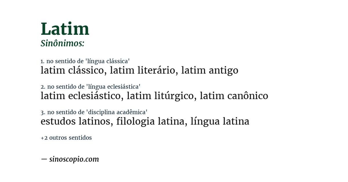 Sinônimo de latim