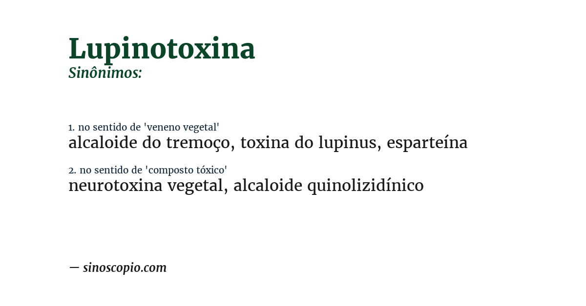 Sinônimo de lupinotoxina