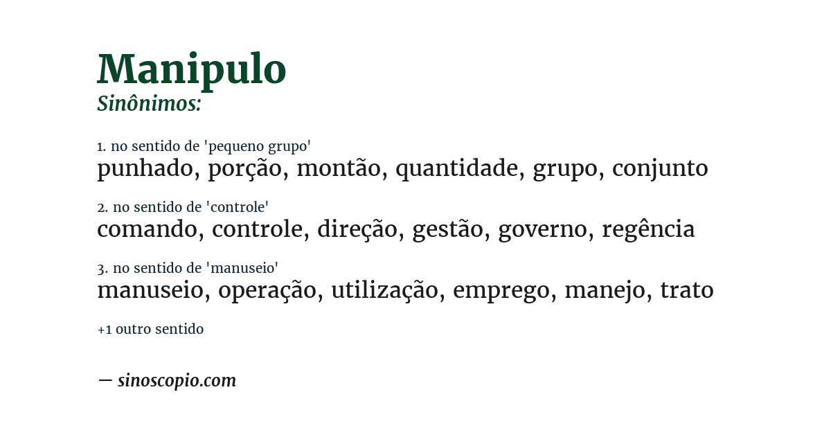 Sinônimo de manipulo
