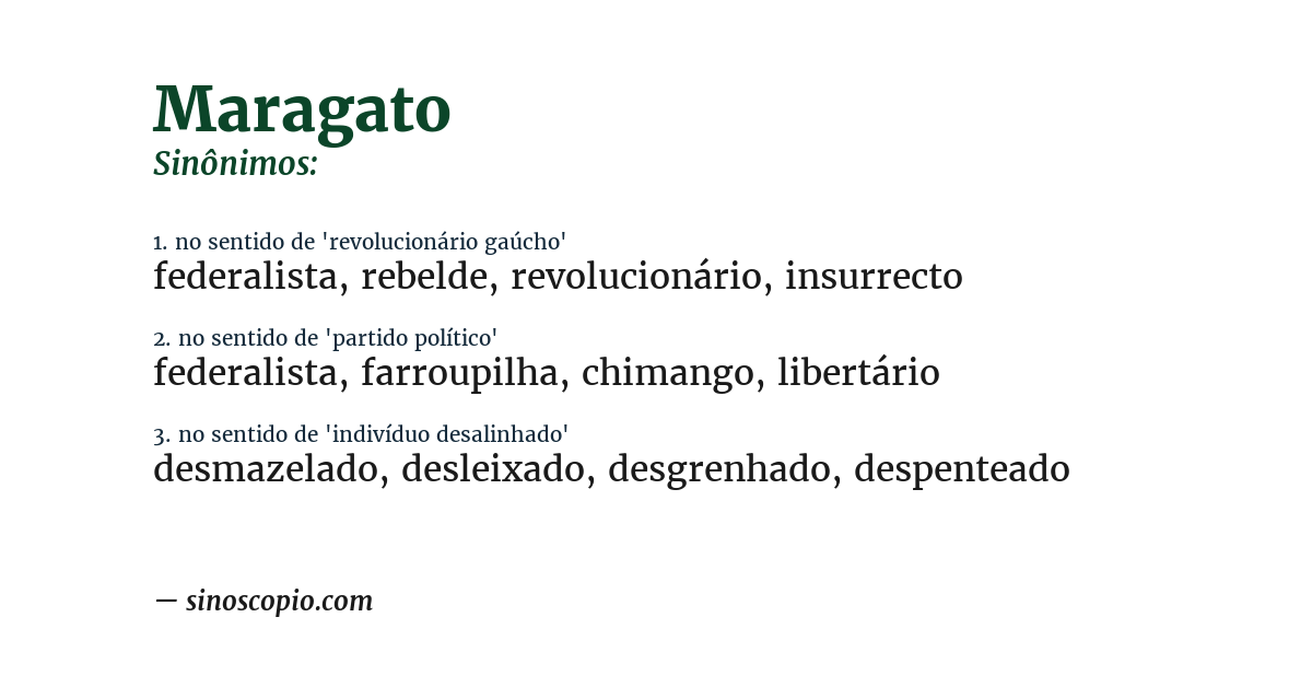 Sinônimo de maragato
