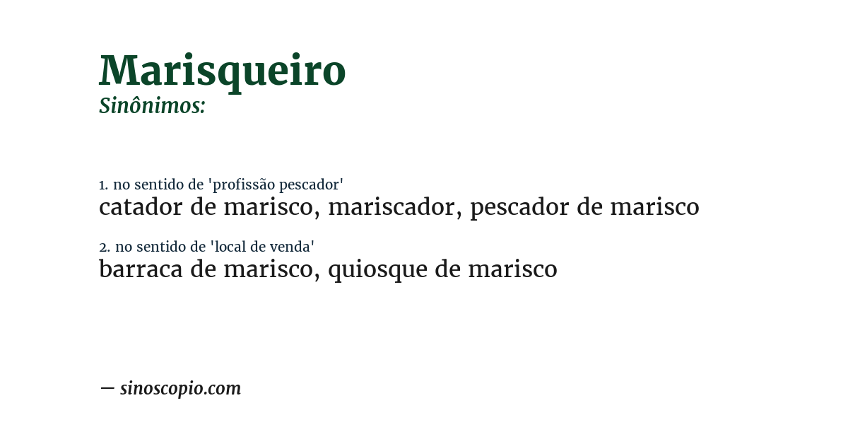 Sinônimo de marisqueiro