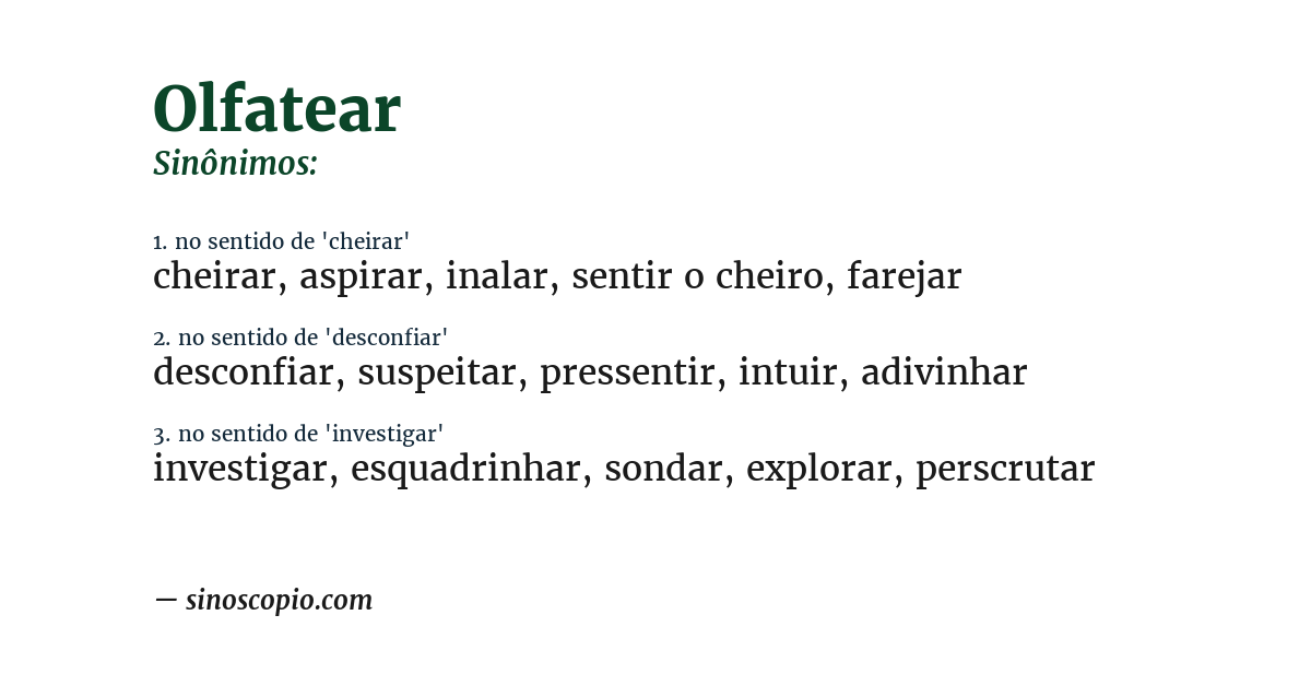 Sinônimo de olfatear