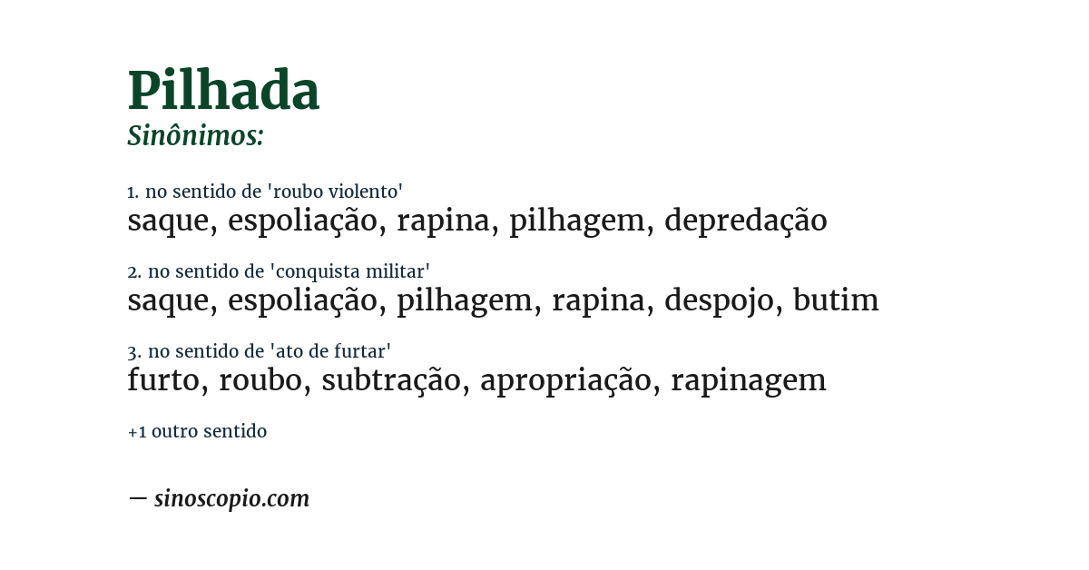 Sinônimo de pilhada
