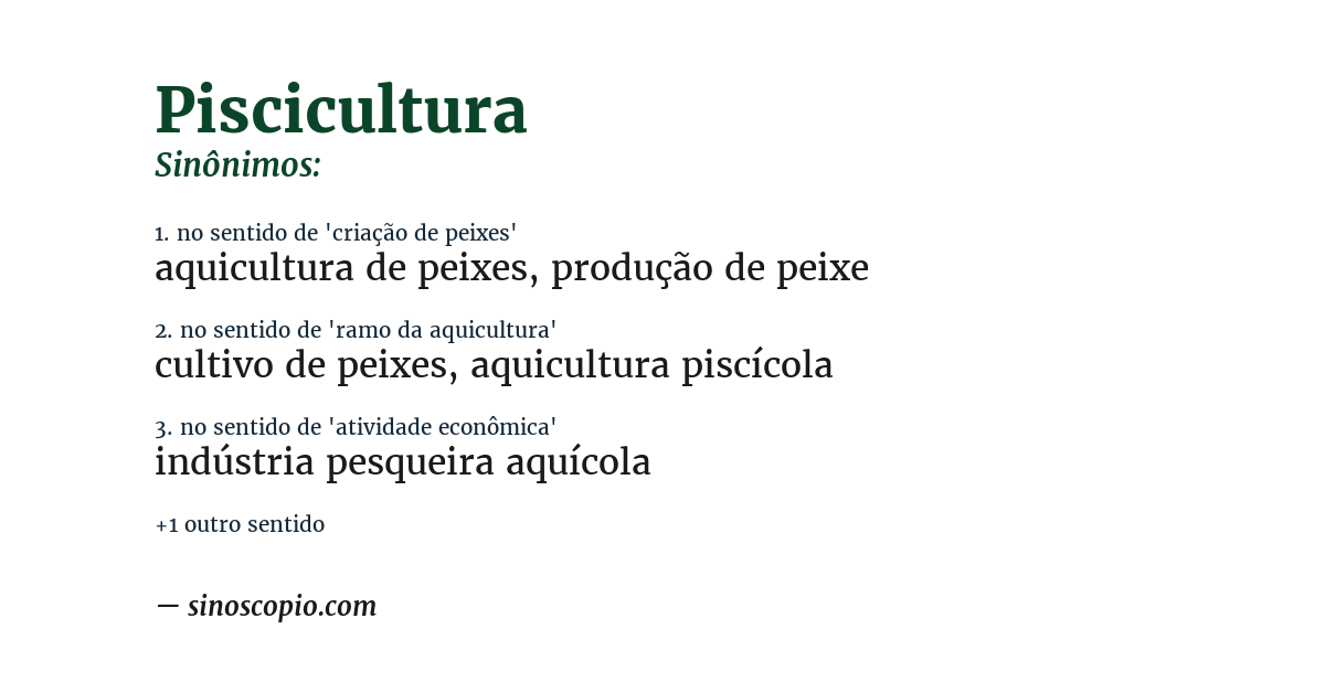 Sinônimo de piscicultura