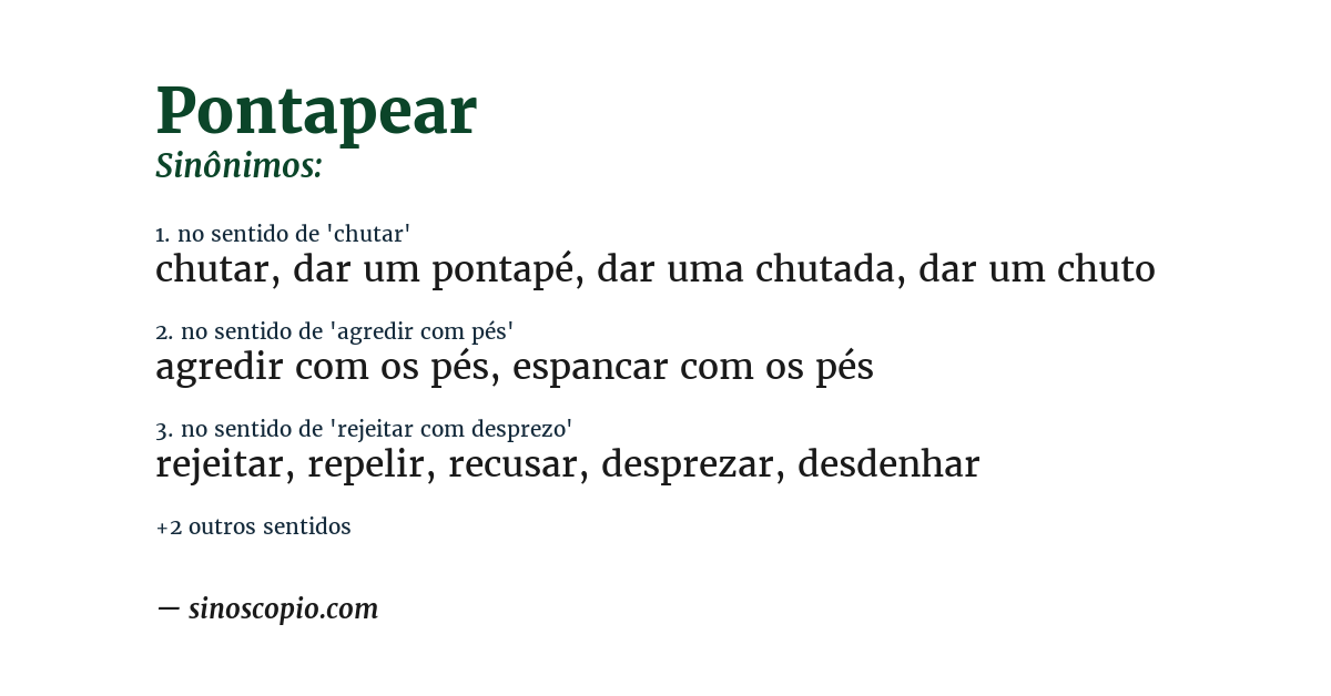 Sinônimo de pontapear