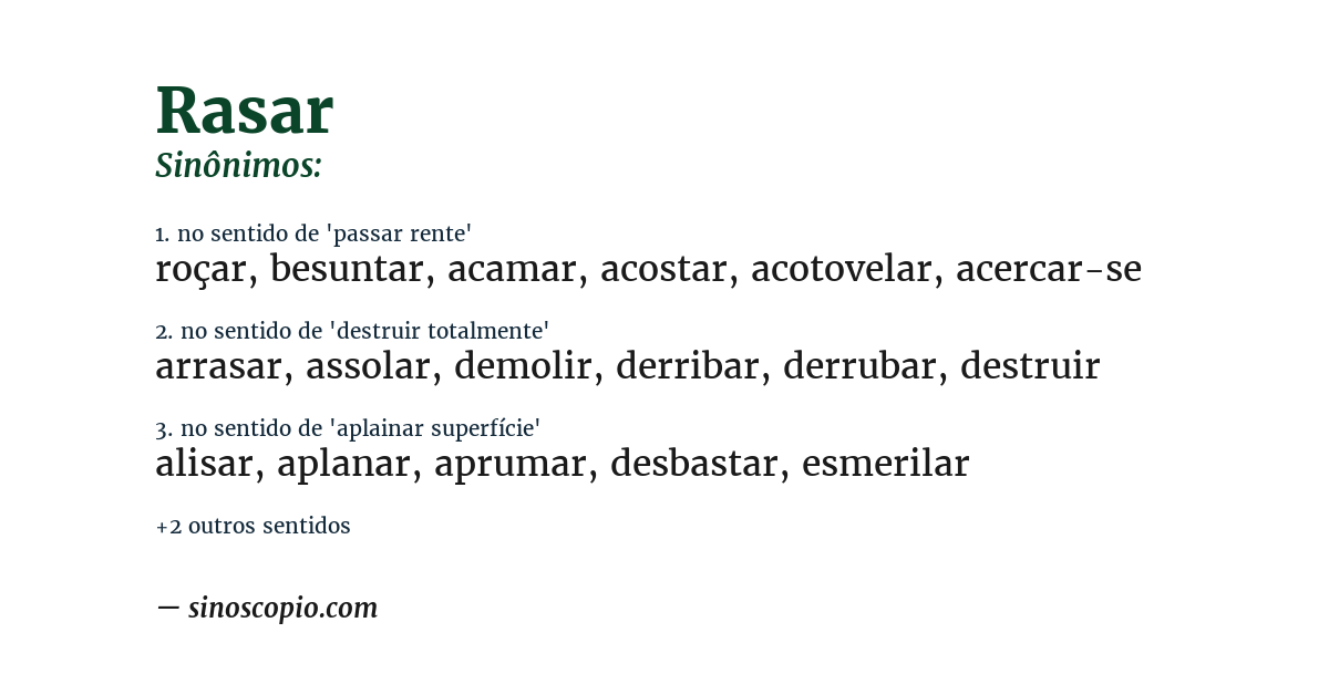 Sinônimo de rasar