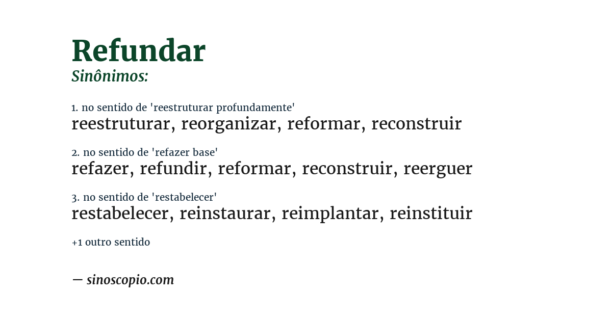 Sinônimo de refundar