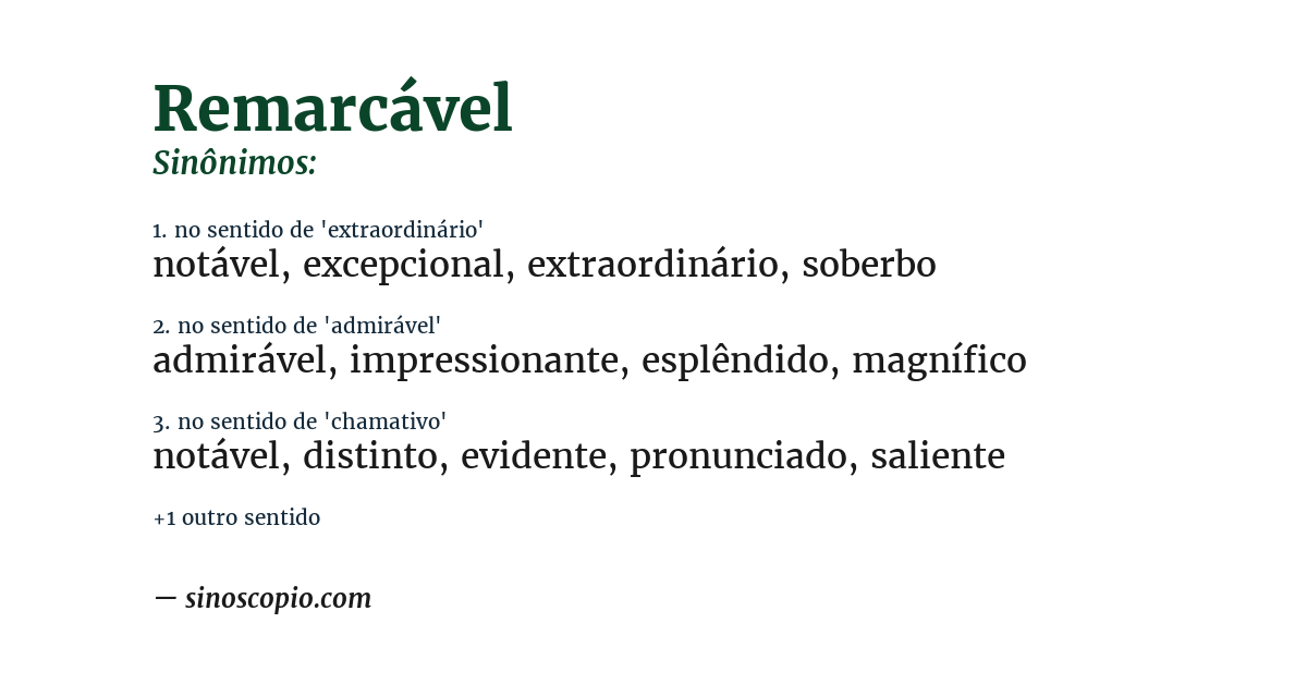 Sinônimo de remarcável