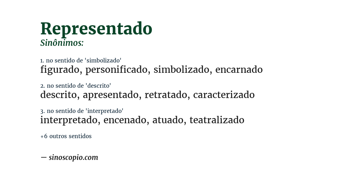 Sinônimo de representado