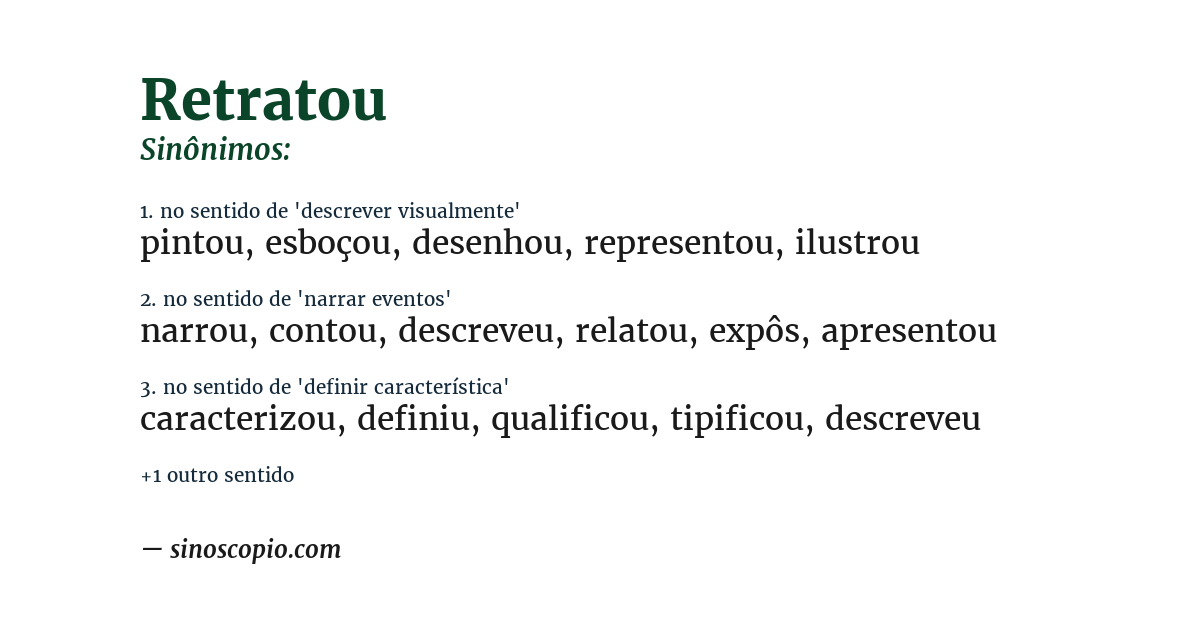 Sinônimo de retratou