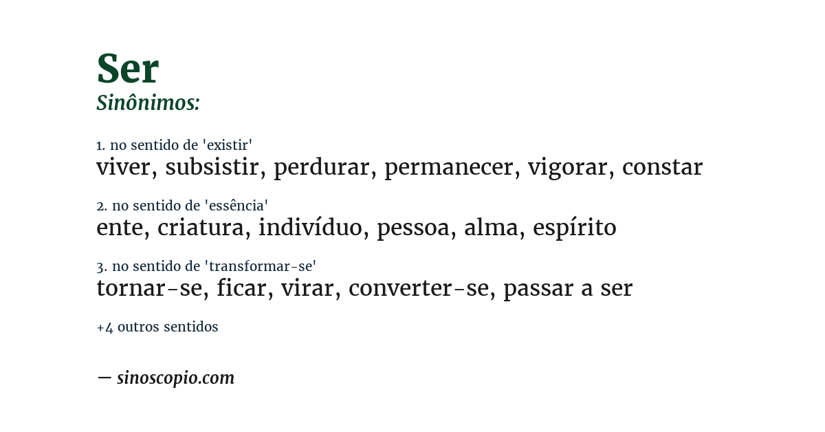 Sinônimo de ser