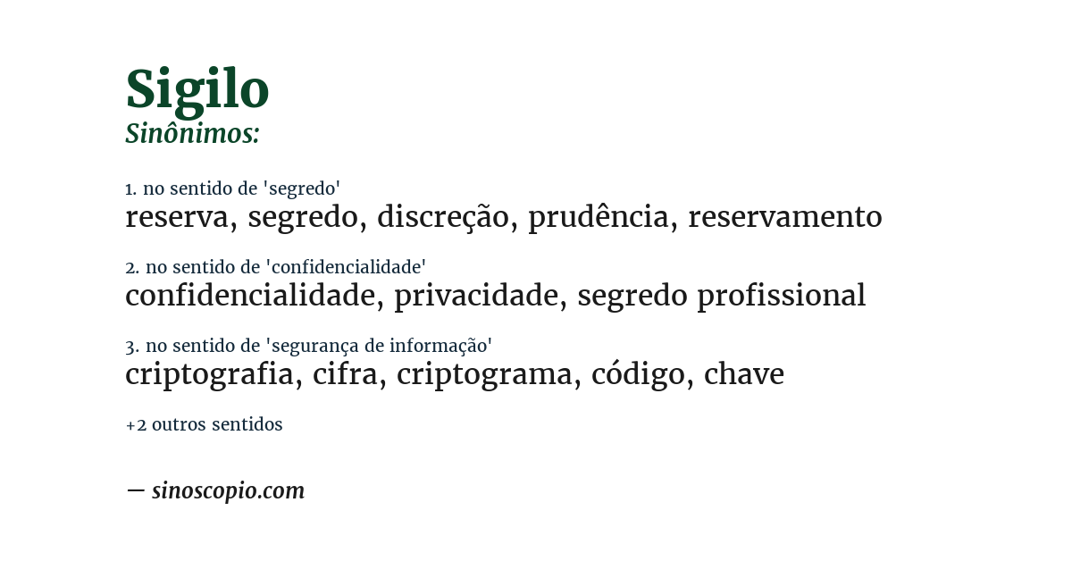 Sinônimo de sigilo