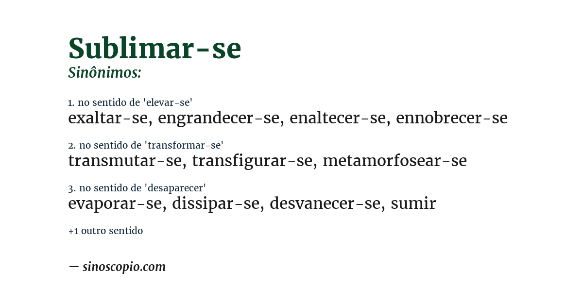 Sinônimo de sublimar-se