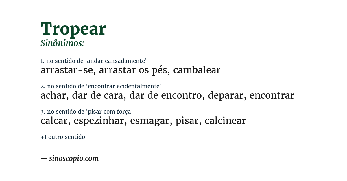 Sinônimo de tropear