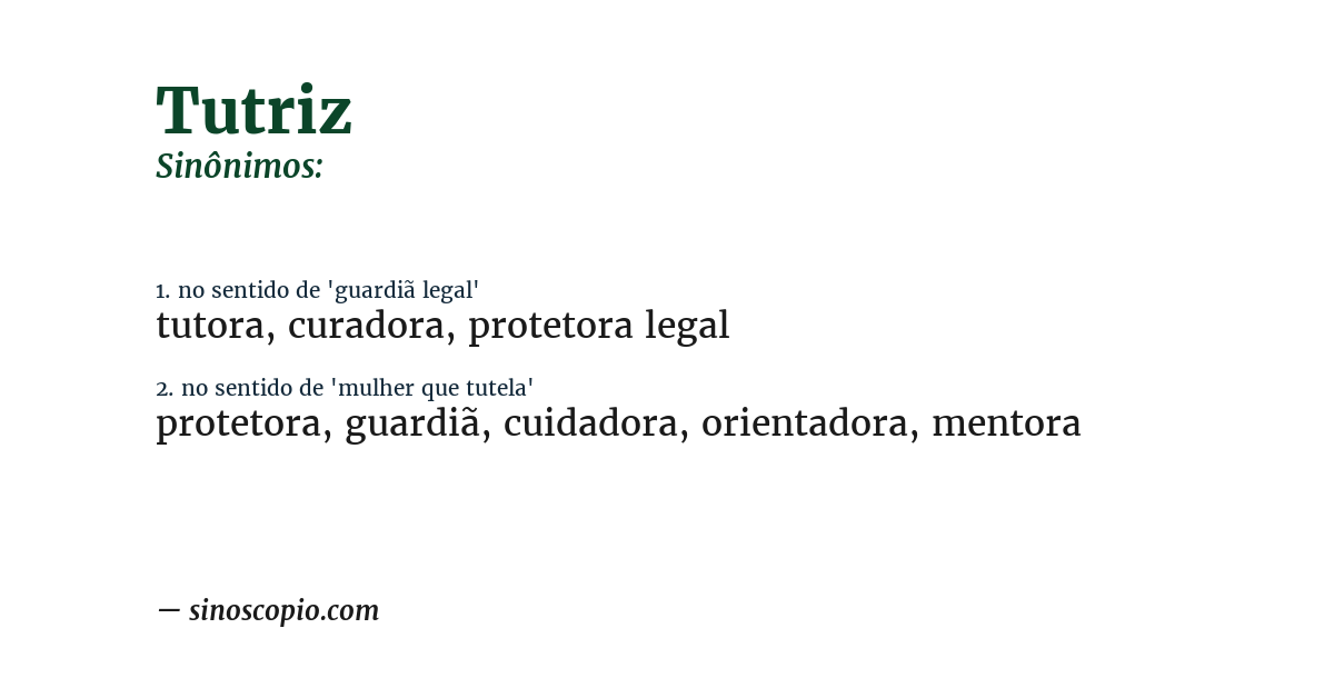 Sinônimo de tutriz